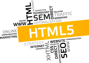 html5 word cloud tag graphic vector image