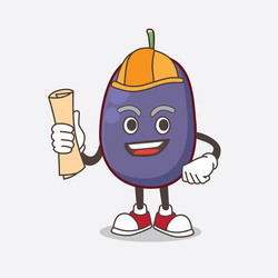 java plum architect cartoon mascot character vector image