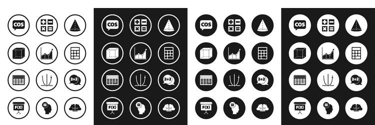 set geometric figure cone graph schedule chart vector image