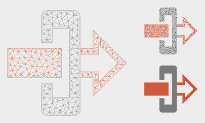 gateway mesh wire frame model and triangle vector image