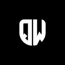 qw logo monogram with circular shape shield vector image
