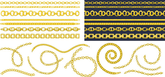 set of brush patterns with retro hand-drawn sketch vector image