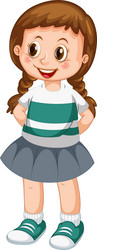 Charming Braid Girl Character Vector Image