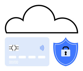 cloud computing with secure contactless payment vector image
