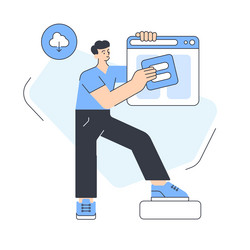 male programmer data download software information vector image