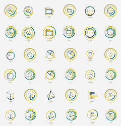minimal thin line design web icon set stamps vector image