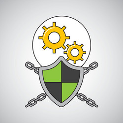security system data gear engineer vector image