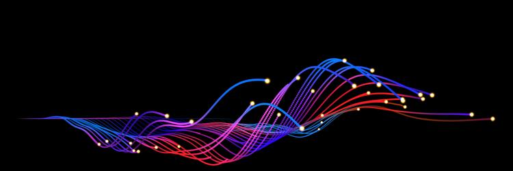 wave pattern 3d glowing abstract digital vector image