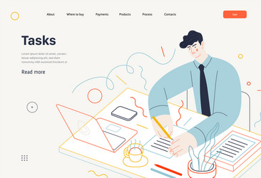 business topics - tasks web template vector image