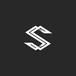 Double letter s icon ss logo design Royalty Free Vector