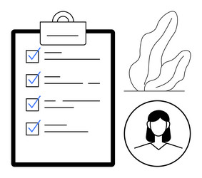 checklist with completed tasks user icon vector image