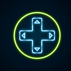 glowing neon line game controller or joystick vector image
