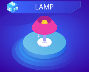 lamp isometric design icon web 3d colorful vector image