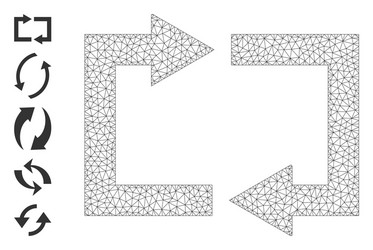 polygonal mesh exchange arrows icon with simple vector image