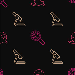 set line test tube and flask microscope vector image