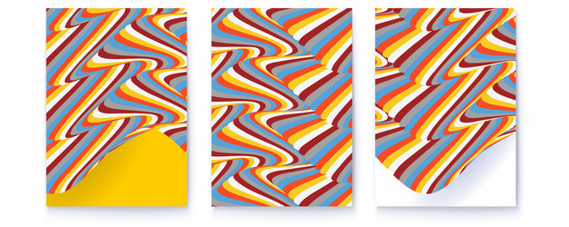 set psychedelic abstract posters pattern from vector