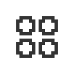 bento like menu pixelated ui icon vector image