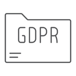 gdpr folder thin line icon information vector image