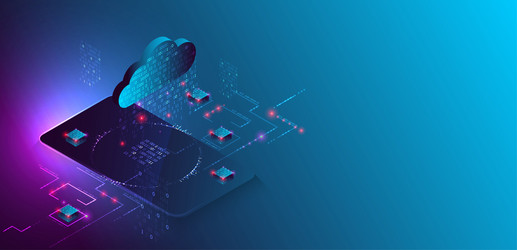 Isometric Cloud Data Processing vector image