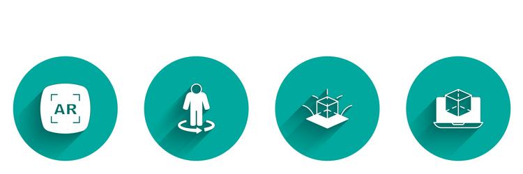 set augmented reality ar 3d modeling and icon vector image