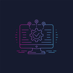 software development integration linear icon vector image