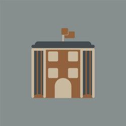 architecture building and columns with flag vector image
