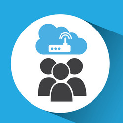 cloud computing service wifi router vector