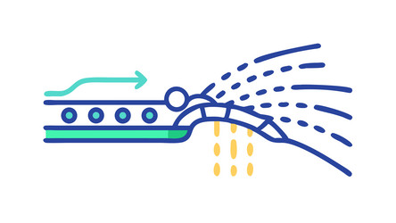 digital data flow with interconnected stream of vector image