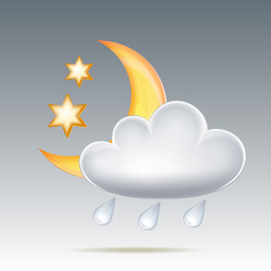 semimonthly and stars behind cloud in night sky vector