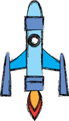 start rocket in space modern technologies vector image