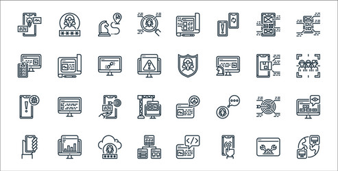 user experience line icons linear set quality vector image