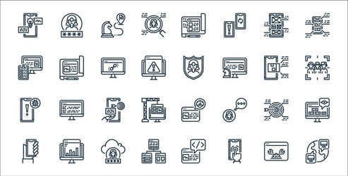 User experience line icons linear set quality vector