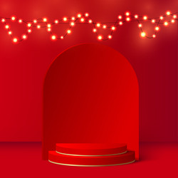 Abstract background with red color geometric 3d vector