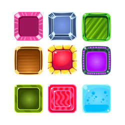 Colorful gems flash game element templates design vector