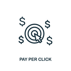 pay per click icon line style simple element from vector image