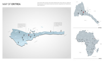 Set eritrea country isometric 3d map vector