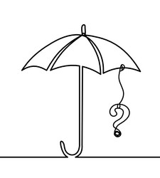 abstract umbrella with question mark as line vector image