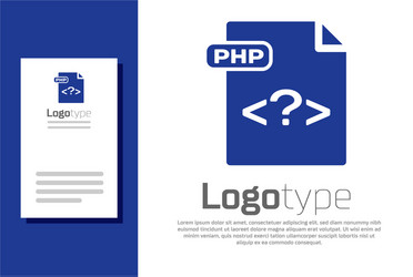 Blue php file document download button icon vector