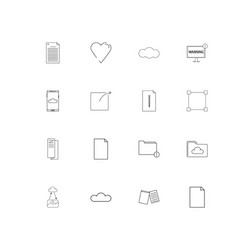files and folders sign linear thin icons set vector image