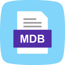 mdb file document icon vector image