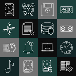 set line server setting clock 24 hours stereo vector image