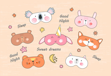 Set of sleep masks vector