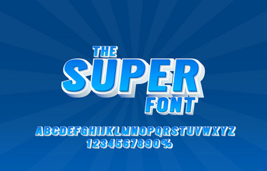 Super font set collection letters and numbers vector