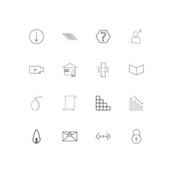 web and text simple linear icons set outlined vector image