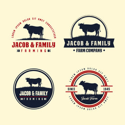 Black angus logo design template cow farm vector