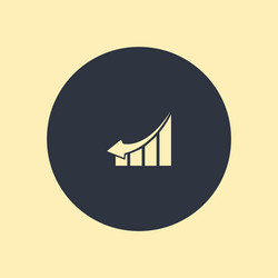 Chart icon arrow down symbol on round vector