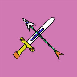 flat shading style icon sword and arrow vector image