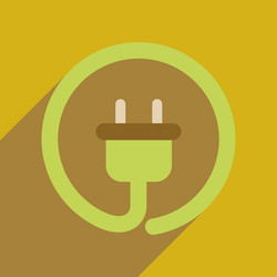 flat web icon with long shadow power socket vector image