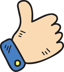 Hand drawn thumb up Royalty Free Vector Image - VectorStock