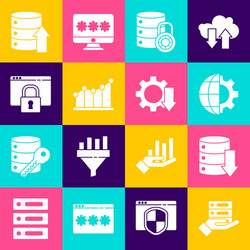set server data web hosting globe earth vector image